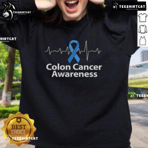 Comfortable sweatshirt for Colorectal Cancer Month, promoting Nice Colon Cancer Awareness with a vibrant design.