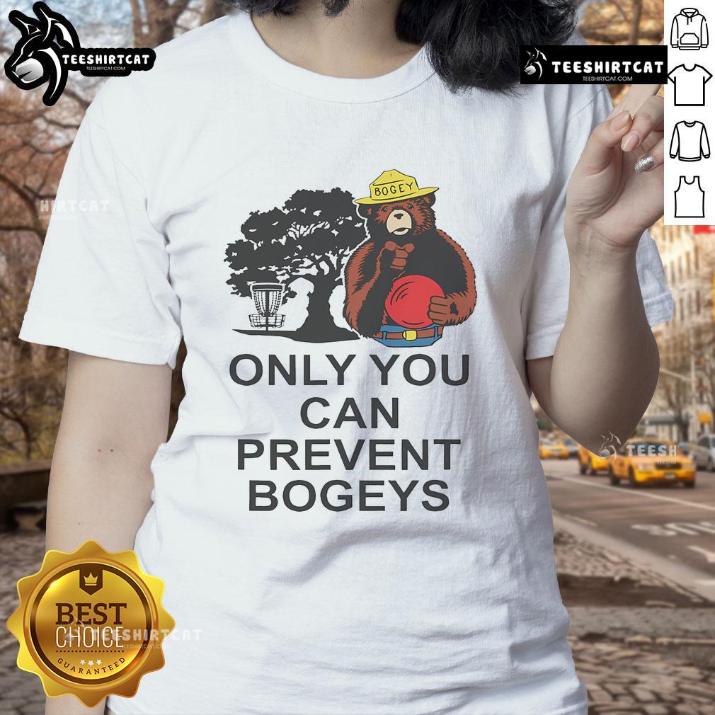 Alt Text: Ladies tee sign for disc golf with 'Only You Can Prevent Bogeys' message, promoting fun and awareness in disc golf.