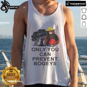 Nice Disc Golf 'Only You Can Prevent Bogeys' tank top featuring a fun design for disc golf enthusiasts.