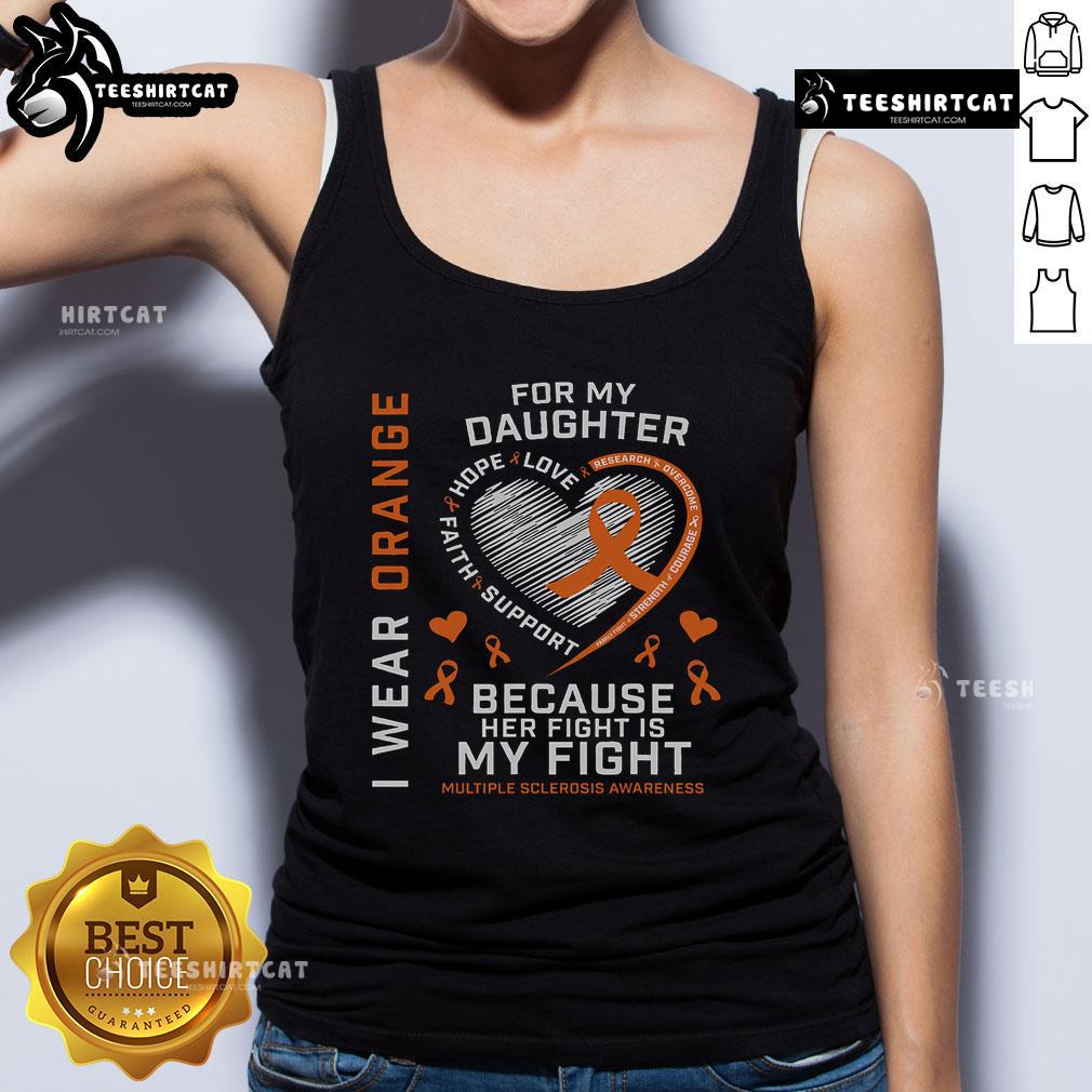 Empowering tank top for Multiple Sclerosis awareness featuring 'Nice Fight Daughter' design in vibrant colors.