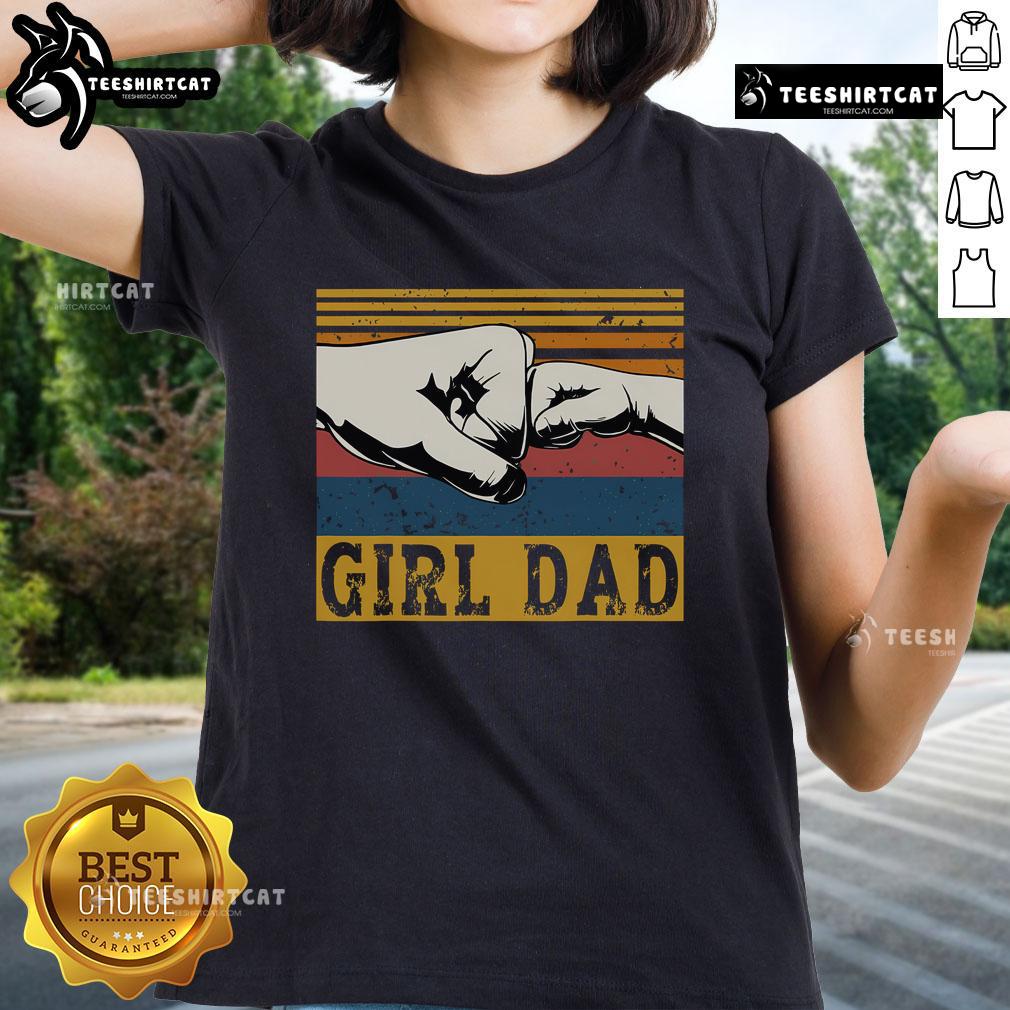 Vintage Ladies Tee for Nice Girl Dad celebrating Father's Day, featuring a stylish design for fathers of daughters.
