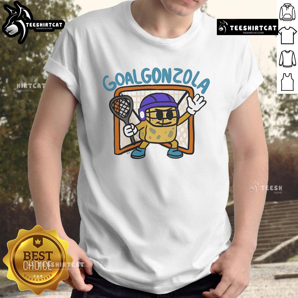Stylish Nice Goalgonzola T-Shirt featuring a unique graphic design for soccer enthusiasts and fashion lovers.