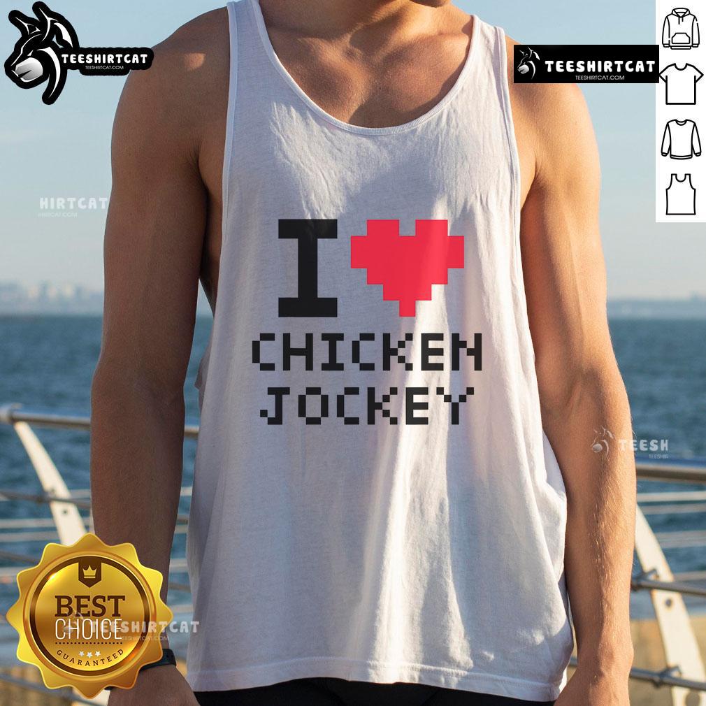 Nice I Heart Chicken Jockey tank top featuring a fun graphic design for chicken lovers and jockey fans.