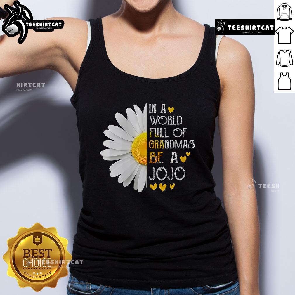 Stylish 'Nice In A World Full Of Grandmas Be A Jojo' tank top in vibrant colors, perfect for casual summer outfits.
