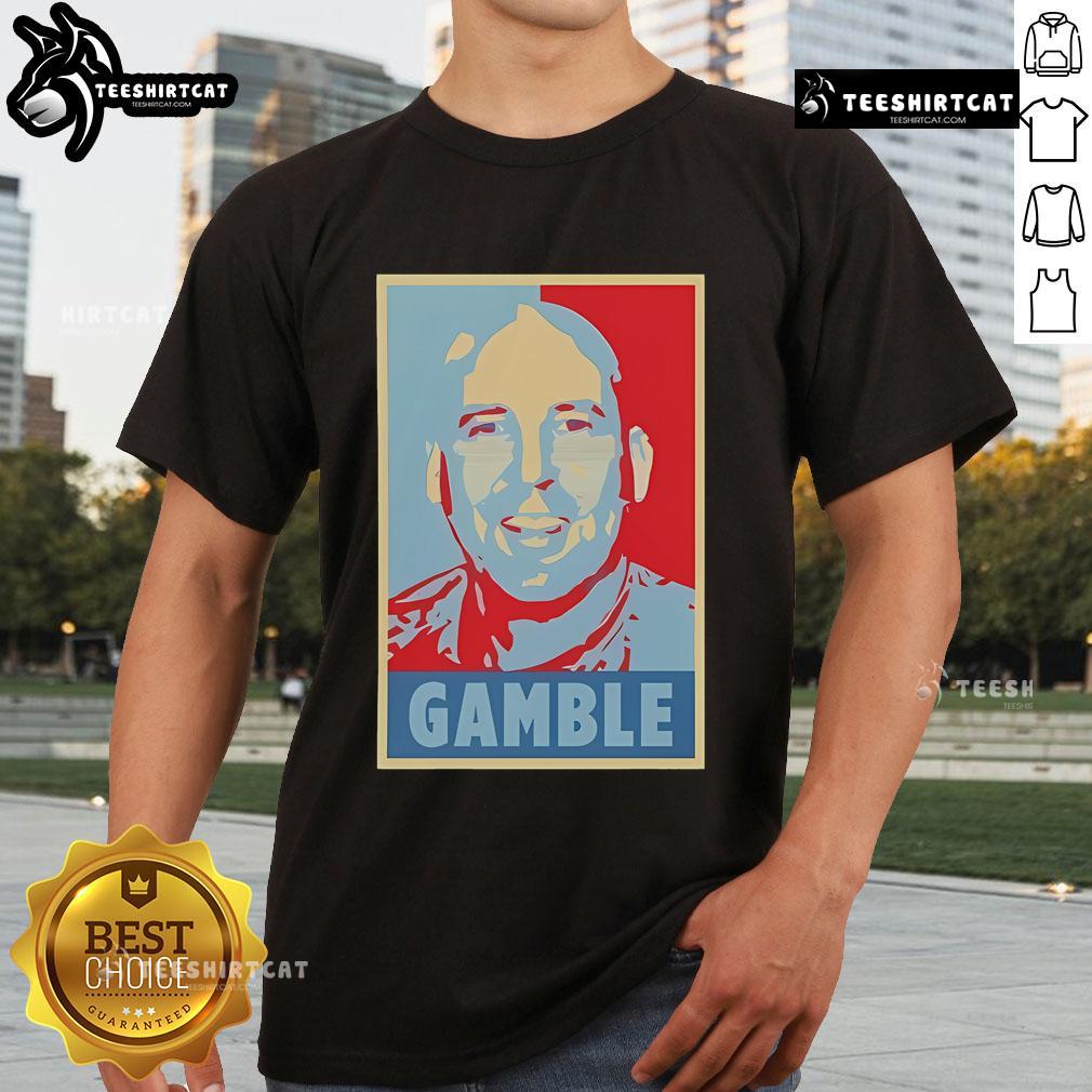 Stylish Nice John Hyslop Gamble T-Shirt featuring a bold graphic design and comfortable fit, perfect for casual wear.