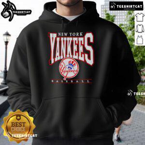 Stylish New York Yankees baseball logo graphic on a cozy hoodie, perfect for fans in 2025.