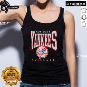 2025 New York Yankees baseball logo graphic on a stylish tank top, perfect for fans and summer sportswear.