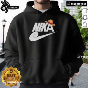Cute Nika Monkey D. Luffy hat hoodie for fans, featuring vibrant colors and playful design, perfect for casual wear.