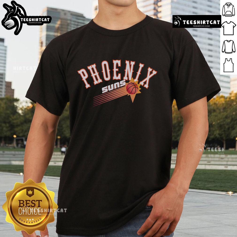 Alt Text: Nice Phoenix Suns Hardwood Classics Evergreen T-Shirt featuring vibrant team colors and classic logo design.