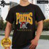 Alt Text: Stylish 2025 Pittsburgh Pirates baseball logo graphic on a black t-shirt, perfect for fans and casual wear.
