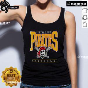 2025 Pittsburgh Pirates baseball logo graphic on a stylish tank top, perfect for fans and summer wear.