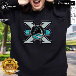 2025 Nice San Jose Barracuda keepsakes hockey sweatshirt featuring team logo and vibrant colors for fans.