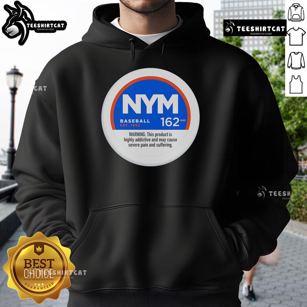 New York Mets baseball hoodie featuring 'Nice Severe Pain and Suffering' design, perfect for fans and collectors.