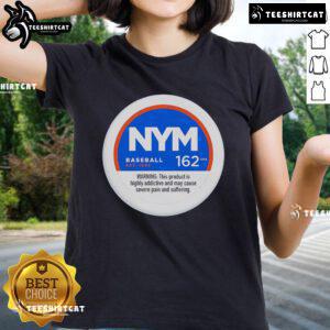 New York Mets baseball ladies tee showcasing 'Nice Severe Pain and Suffering' design, perfect for fans and casual wear.