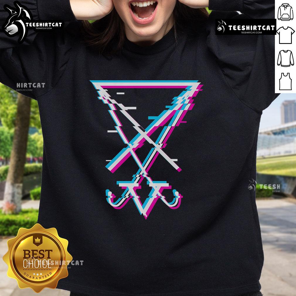 Stylish Nice Sigil of Lucifer symbol on an aesthetic gothic sweatshirt design for unique fashion enthusiasts.