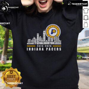 Indiana Pacers players name sweatshirt with a nice skyline design, perfect for fans in 2024-2025 season.