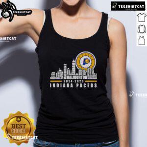Indiana Pacers players wearing a stylish tank top featuring the Nice Skyline design for 2024-2025 season.