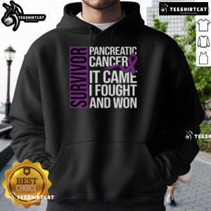 Stylish hoodie for pancreatic cancer survivors, featuring 'Nice Survivor' design celebrating strength and resilience.