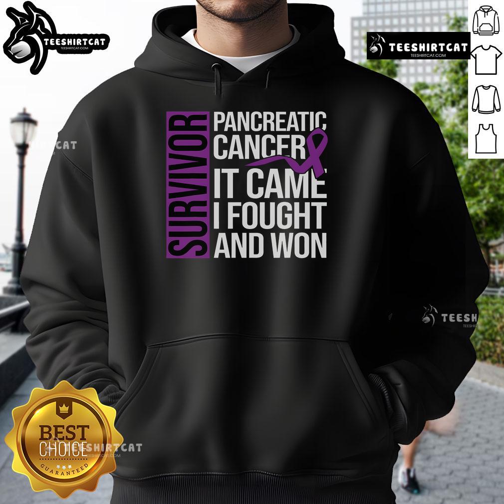 Stylish hoodie for pancreatic cancer survivors, featuring 'Nice Survivor' design celebrating strength and resilience.