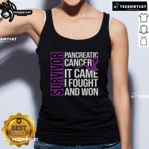 Empowering tank top for cancer survivors, featuring 'Nice Survivor' design, perfect for pancreatic cancer awareness.