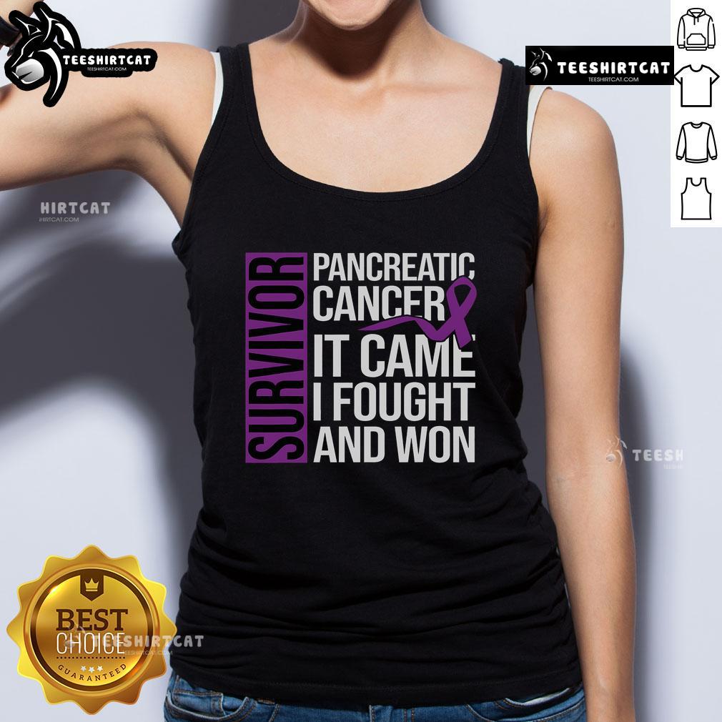 Empowering tank top for cancer survivors, featuring 'Nice Survivor' design, perfect for pancreatic cancer awareness.