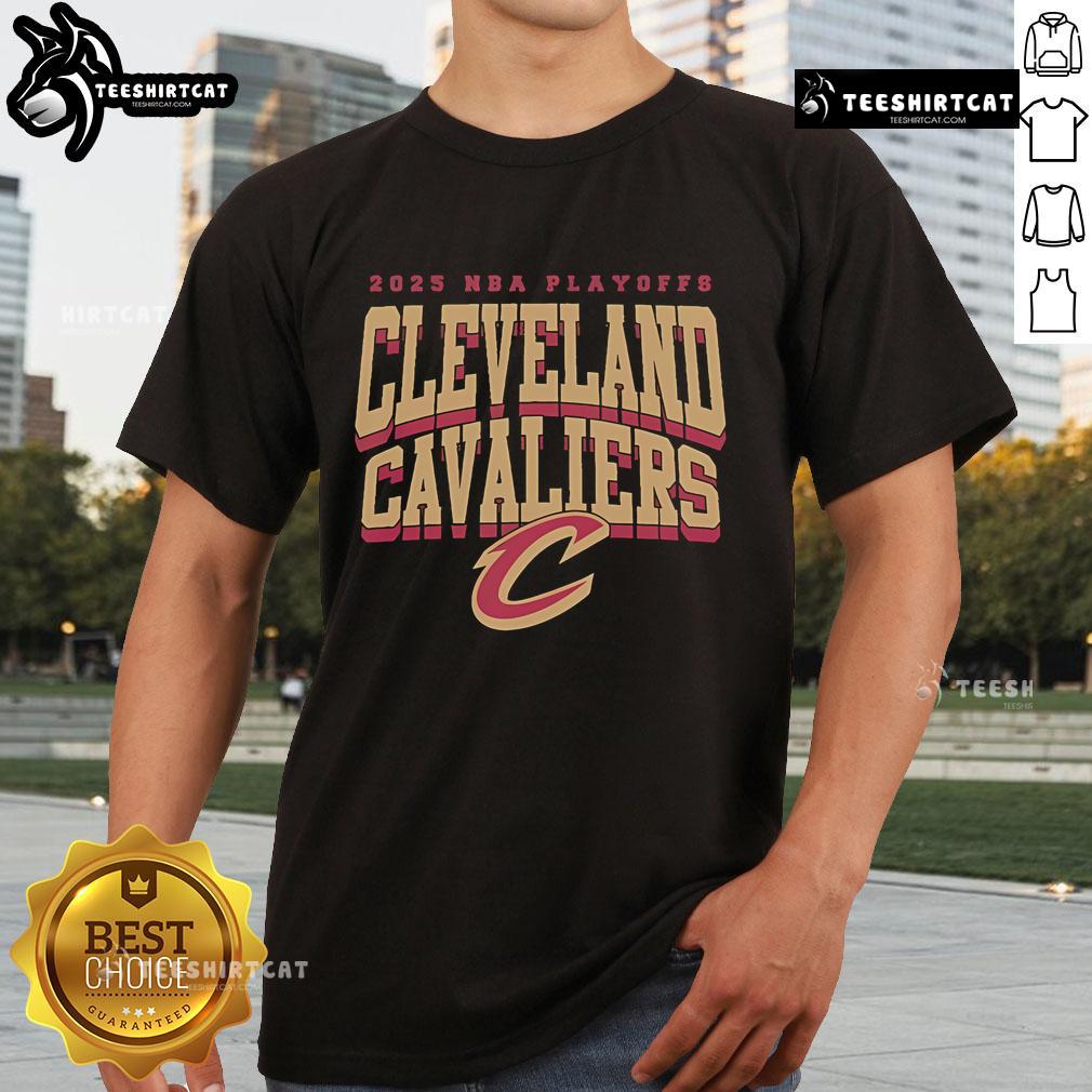 Alt Text: Official 2025 NBA Playoffs Cleveland Cavaliers Playoffs Script C T-Shirt featuring bold team graphics and vibrant colors.