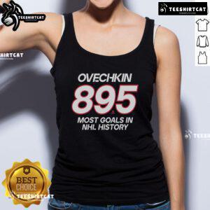 Official Alexander Ovechkin Washington Capitals tank top featuring his NHL all-time leading goal scorer number 895.