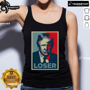 Official Anti-Trump Obama Hope Poster tank top featuring bold graphics and a politically charged design.