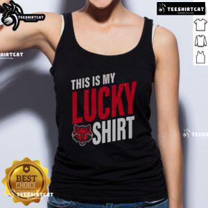 Official Arkansas State Red Wolves 'This Is My Lucky' tank top featuring bold graphics and vibrant team colors.
