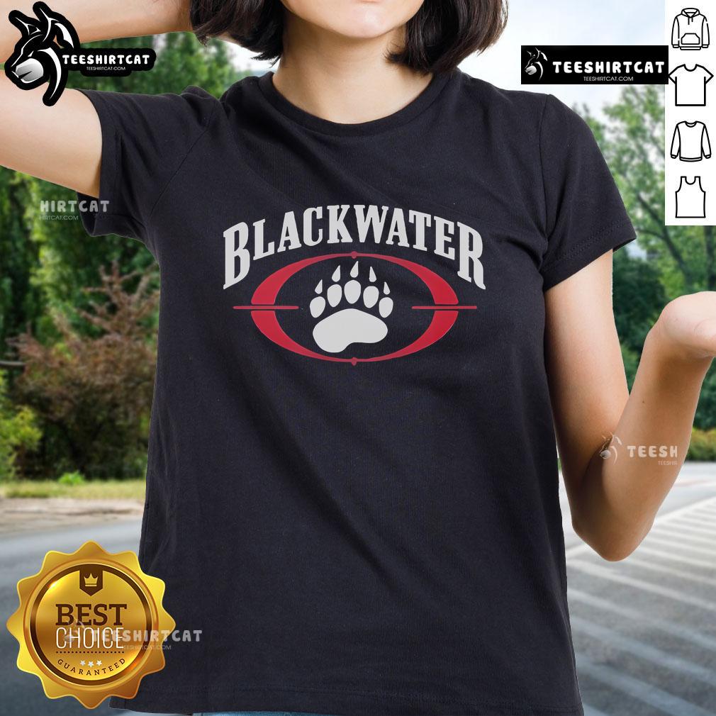 Alt Text: Official Blackwater Black Water Security ladies tee featuring a stylish design, perfect for fans of tactical apparel.