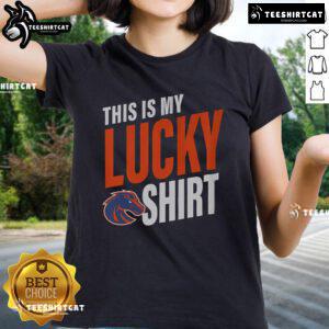 Official Boise State Broncos 'This Is My Lucky' Ladies Tee featuring vibrant team colors and stylish design.