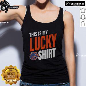 Alt Text: Official Boise State Broncos This Is My Lucky tank top featuring vibrant team colors and logo on a stylish design.