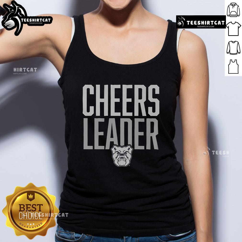Official Butler Bulldogs cheerleader tank top featuring vibrant team colors and logo, perfect for game day spirit.