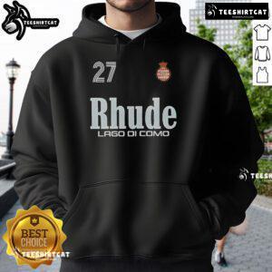Alt Text: Official Como Racing Rhude Lago Di Como Hoodie featuring a stylish design perfect for racing enthusiasts.
