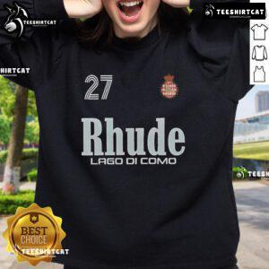Official Como Racing Rhude Lago di Como sweatshirt featuring stylish design and premium materials.