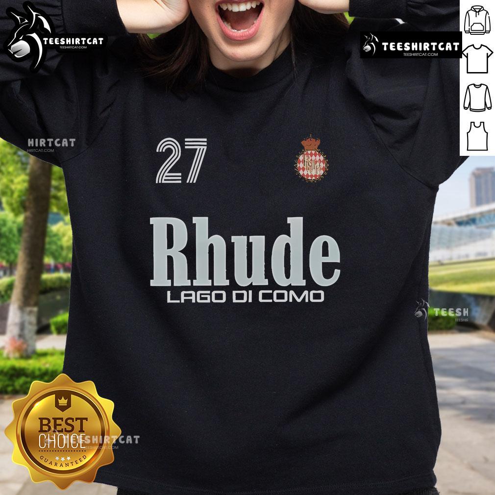 Official Como Racing Rhude Lago di Como sweatshirt featuring stylish design and premium materials.