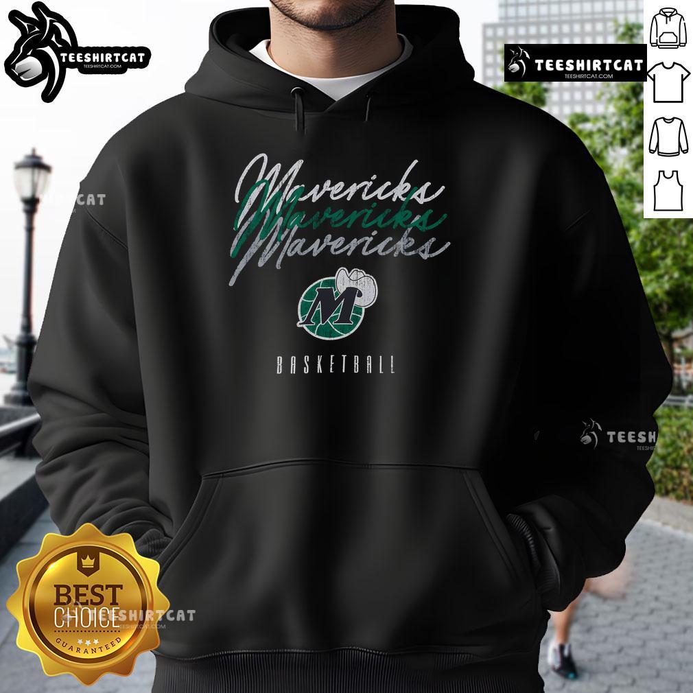 Alt Text: Official Dallas Mavericks Hardwood Classics Triple Stack Hoodie featuring team colors and logo for fans.