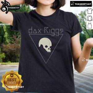 Alt Text: Official Dax Riggs 7 Songs Skull Ladies Tee featuring a stylish skull design for fans of alternative music.