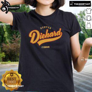 Official Denver Diehard DNVR Ladies Tee featuring stylish design and comfortable fit for dedicated Denver sports fans.