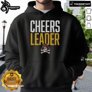 Official East Carolina Pirates Cheers Leader Hoodie in purple with ECU logo, perfect for fans showing team spirit.