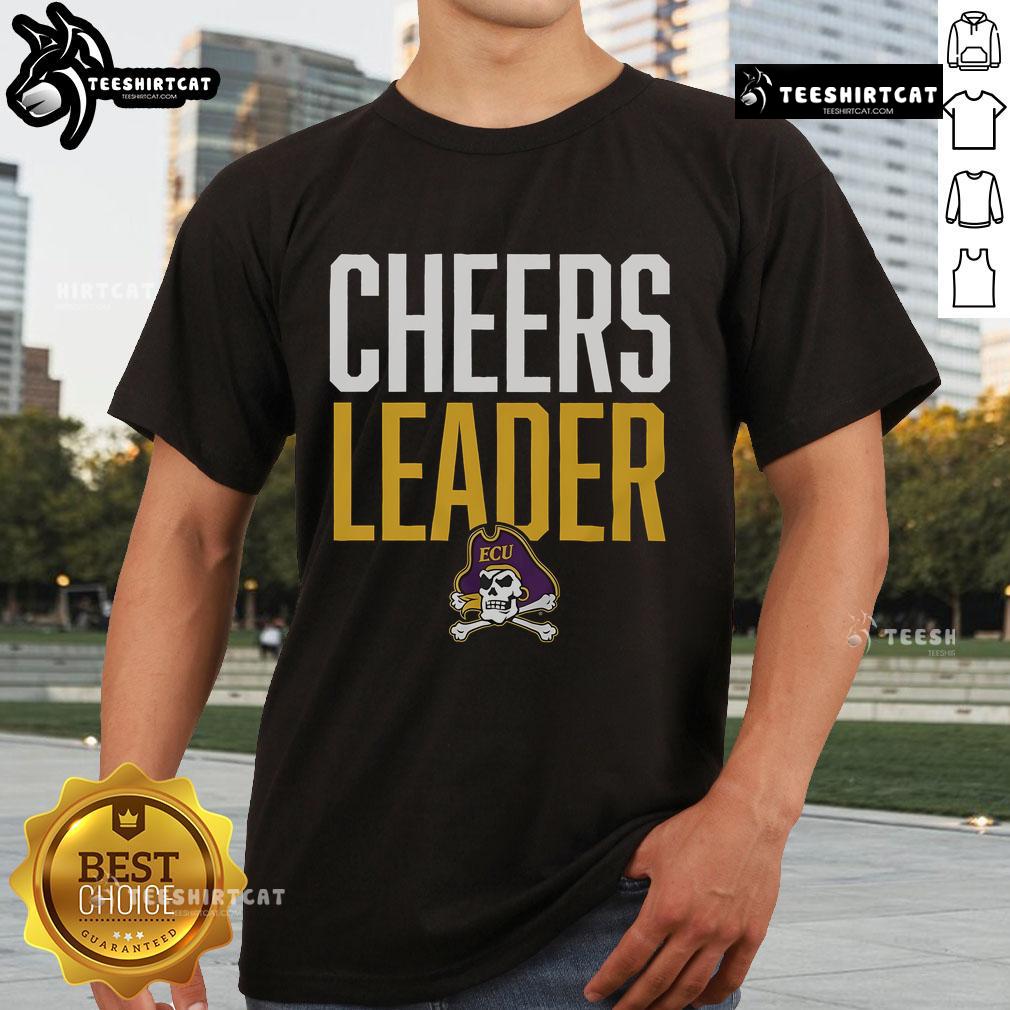 Official East Carolina Pirates Cheers Leader T-Shirt featuring bold team graphics and vibrant colors for fans.