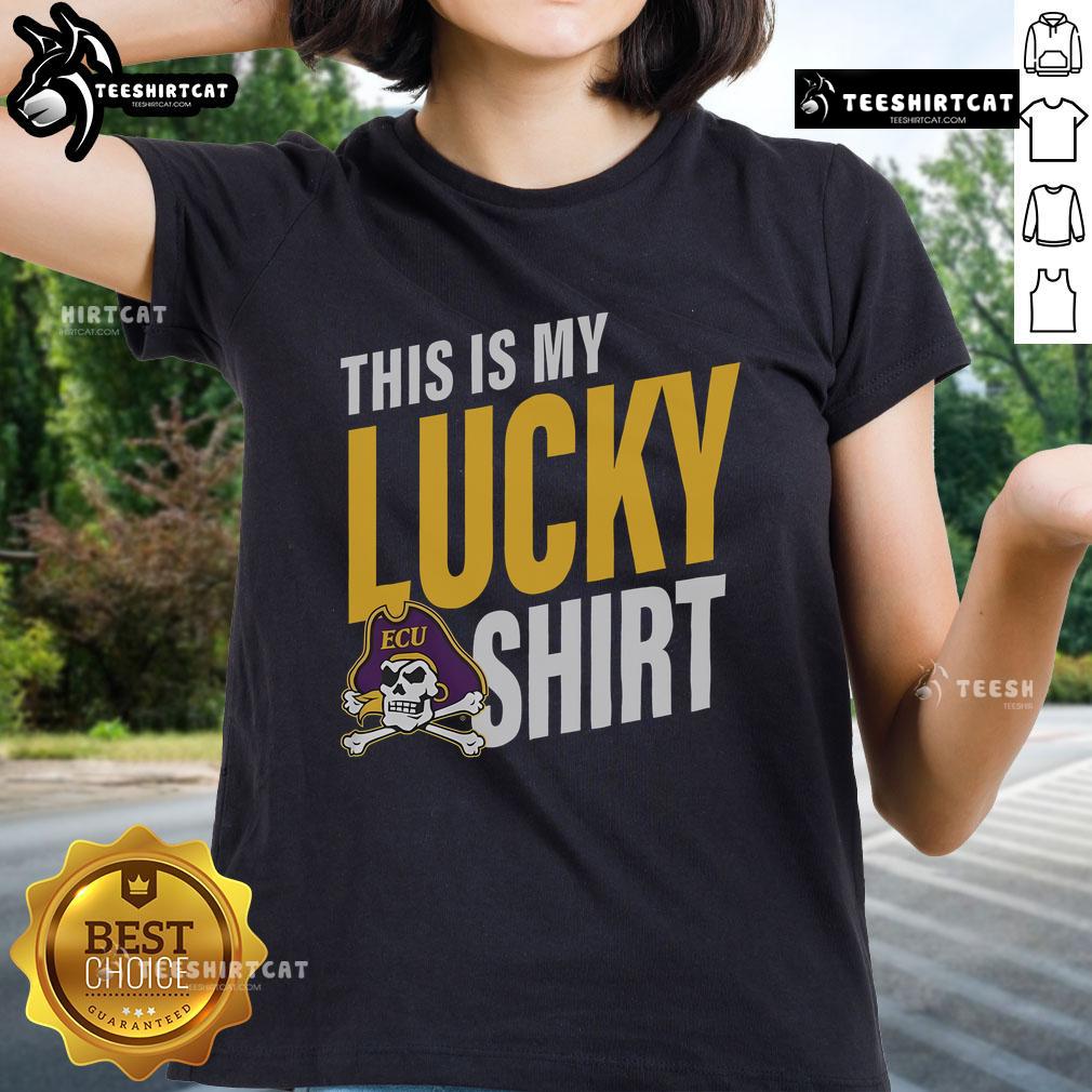 Official East Carolina Pirates lucky ladies tee featuring vibrant colors and team logo for dedicated fans.