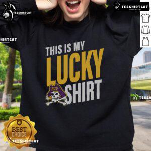 Official East Carolina Pirates sweatshirt featuring bold logo, perfect for showing team spirit and luck on game day.