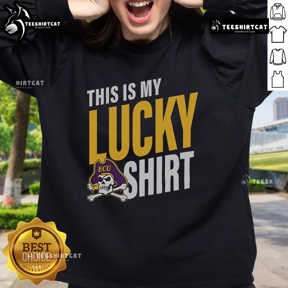 Official East Carolina Pirates sweatshirt featuring bold logo, perfect for showing team spirit and luck on game day.
