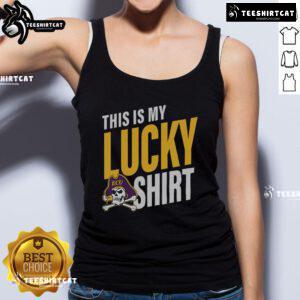 Alt Text: Official East Carolina Pirates 'This Is My Lucky Tank Top' featuring logo and vibrant colors for fans.