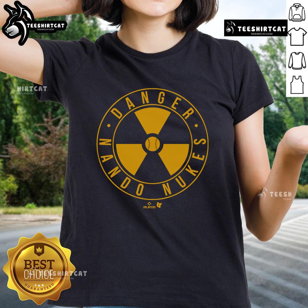 Official Fernando Tatis Jr. Nando Nukes ladies tee featuring vibrant graphics and comfortable fit for baseball fans.
