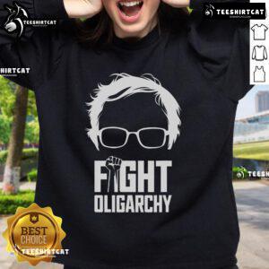 Official Fight Oligarchy Protest Resist sweatshirt featuring Bernie Sanders and AOC, symbolizing grassroots activism.