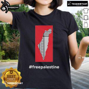 Alt Text: Official Fightback Podcast Free Palestine Ladies Tee featuring a stylish design promoting awareness and support.