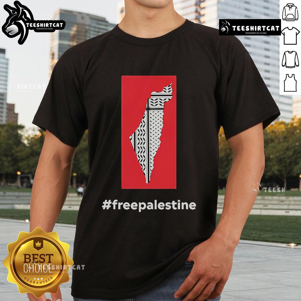 Alt Text: Official Fightback Podcast Free Palestine T-Shirt featuring bold graphics and a message for Palestinian rights.