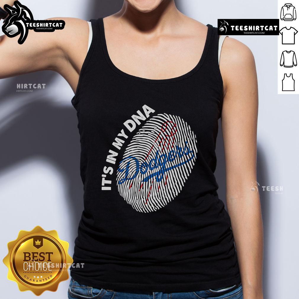 Los Angeles Dodgers tank top featuring 'Official Finger Print It's In My DNA' design, perfect for fans and casual wear.